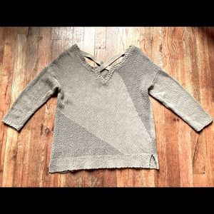 DKNY Knit Sweater 100% Cotton 3/4 Sleeve Army Green